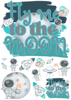 Bügelbild Fly me to the Moon